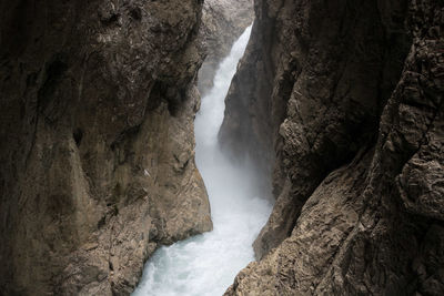 Scenic view of waterfall