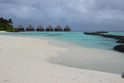 Scenic view of beach against sky