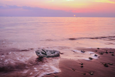 Scenic view of sea during sunset