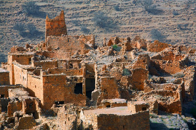 High angle view of ancient structure