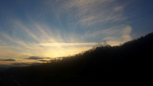 Scenic view of landscape against sky at sunset