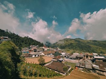 Panoramic shot of townscape against sky