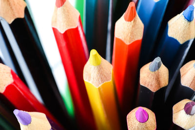 The netherlands, february 2022. close up of color pencils