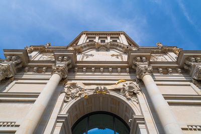 Low angle view of historical building against sky