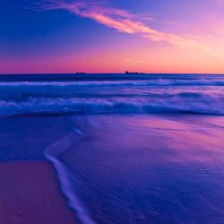 View of calm sea at sunset