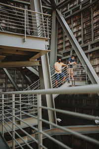 Low angle view of spiral staircase