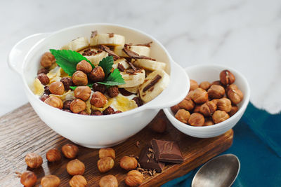 Close-up of food in bowl on table