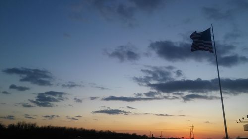 Low angle view of sky at sunset