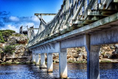 Low angle view of bridge over river