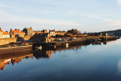 Reflection of buildings in water