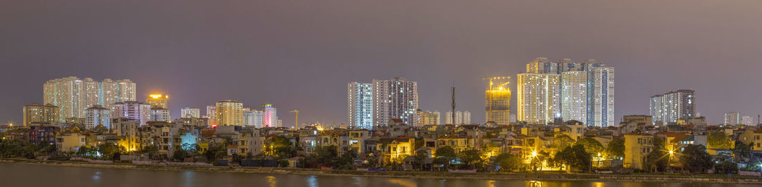 Illuminated city at night