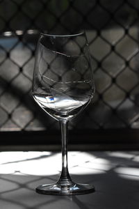 Close-up of wine glass on table