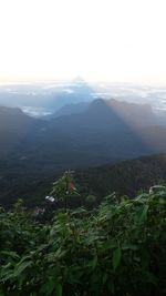 Scenic view of mountains against clear sky