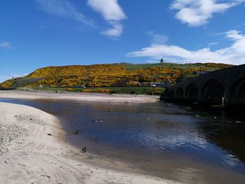 Scenic view of beach against sky