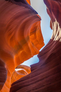 Low angle view of rock formations