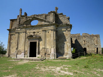 Low angle view of old ruin