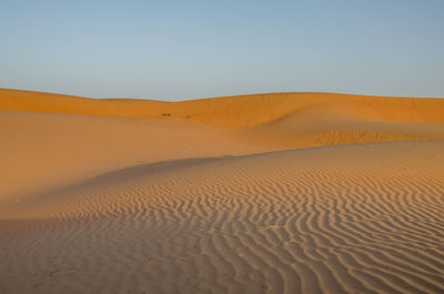 Scenic view of desert against clear sky