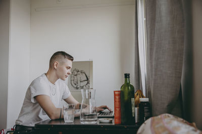 Woman using laptop