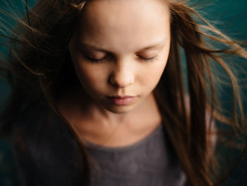 Close-up portrait of a teenage girl