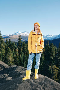 Portrait of man standing on mountain