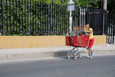 Shopping cart on street