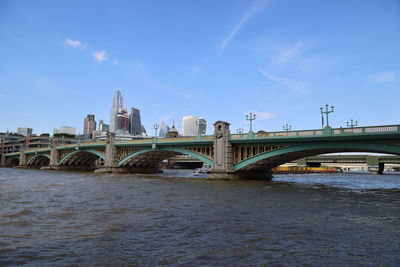 Bridge over river in city