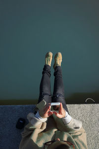 Woman using mobile phone