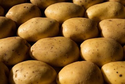 Full frame shot of potatoes for sale in market