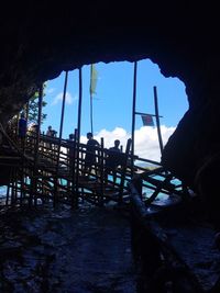 Panoramic view of sea and mountain against sky