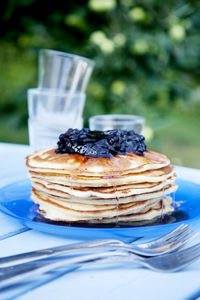 Pancakes with bilberries