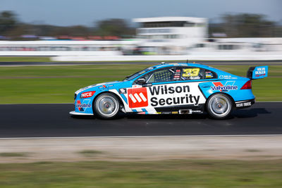 Blurred motion of car on road