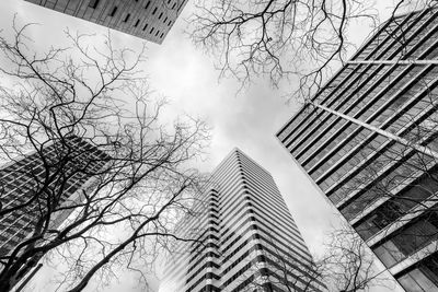 Low angle view of modern building against sky