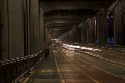 Light trails on road