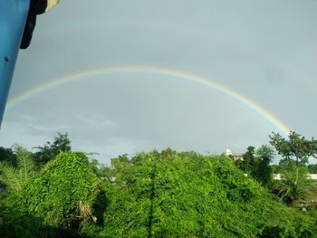 Scenic view of rainbow against sky
