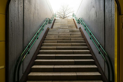 Low angle view of staircase against sky