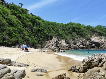 Scenic view of beach against sky