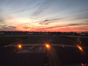 View of road at sunset