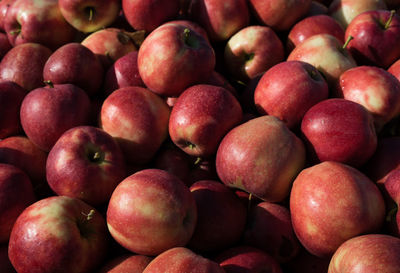 Full frame shot of apples at market stall