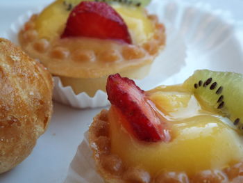 Close-up of dessert served on plate