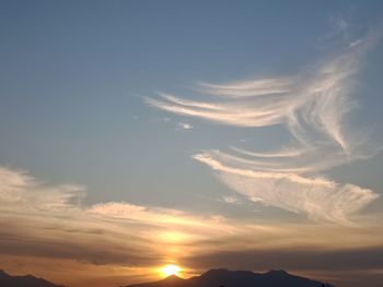 Low angle view of sky during sunset