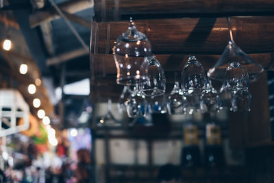 Close-up of wine glass on table at restaurant