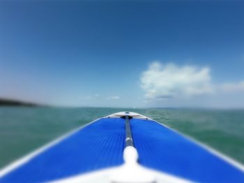 Close-up of blue sea against sky