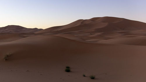 Scenic view of desert against clear sky