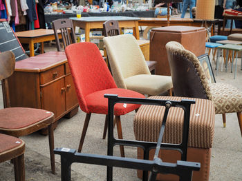 Furniture for sale at flea market