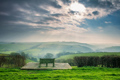 Scenic view of field against sky