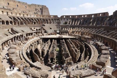 People inside the colosseum at rome