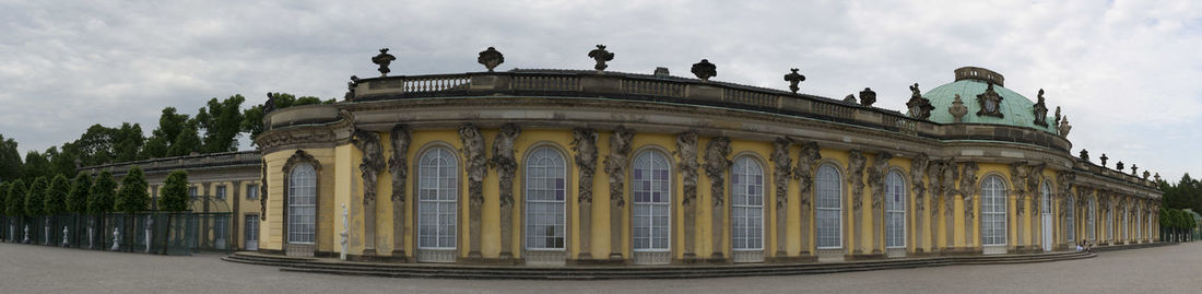 Low angle view of built structure against sky