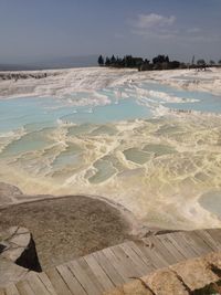 Scenic view of beach against sky