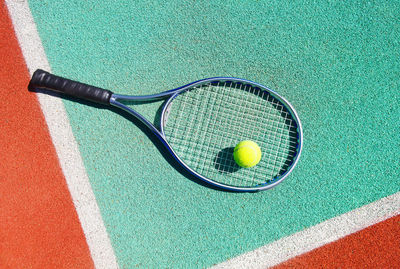 High angle view of ball on table