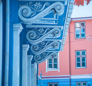 A beautiful details of a snowy riga - capital of latvia. winter day in the city of northern europe.